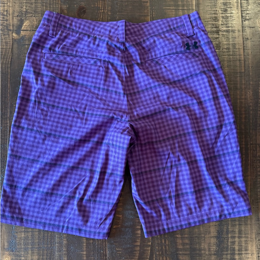 Under Armour Men's Purple Plaid Athletic Shorts